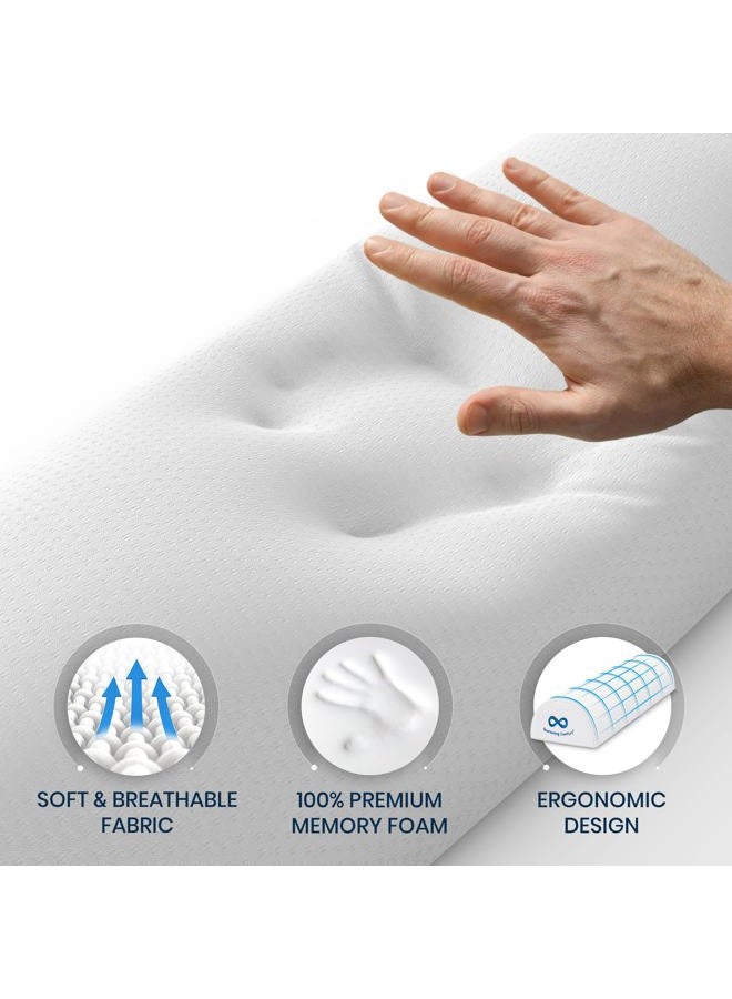 Everlasting Comfort Under Knee Pillow for Sleeping on Back, Pure Memory Foam Half Moon Bolster, Body Pillow - Ideal Under The Knee Pillows for Sleeping - Image 5