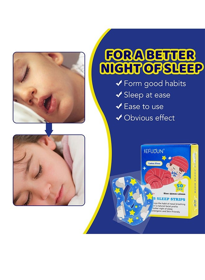 Sefudun SEFUDUN Children's Closed Mouth Patch Mouth Breathing Correction Physical Snoring Patch Children's Sleep Sealing Patch 50Pcs Use Lip PatchTo Improve Sleep, Avoid Mouth Breathing,Soft Non-Woven Fabric - Image 4