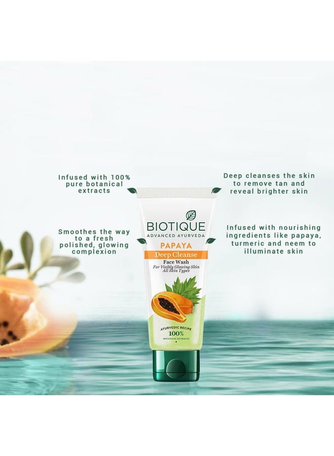 Biotique Bio Papaya Visibly Flawless Skin Face Wash For All Skin Types, 150ml, Multi, NEWRETFW040 - Image 3