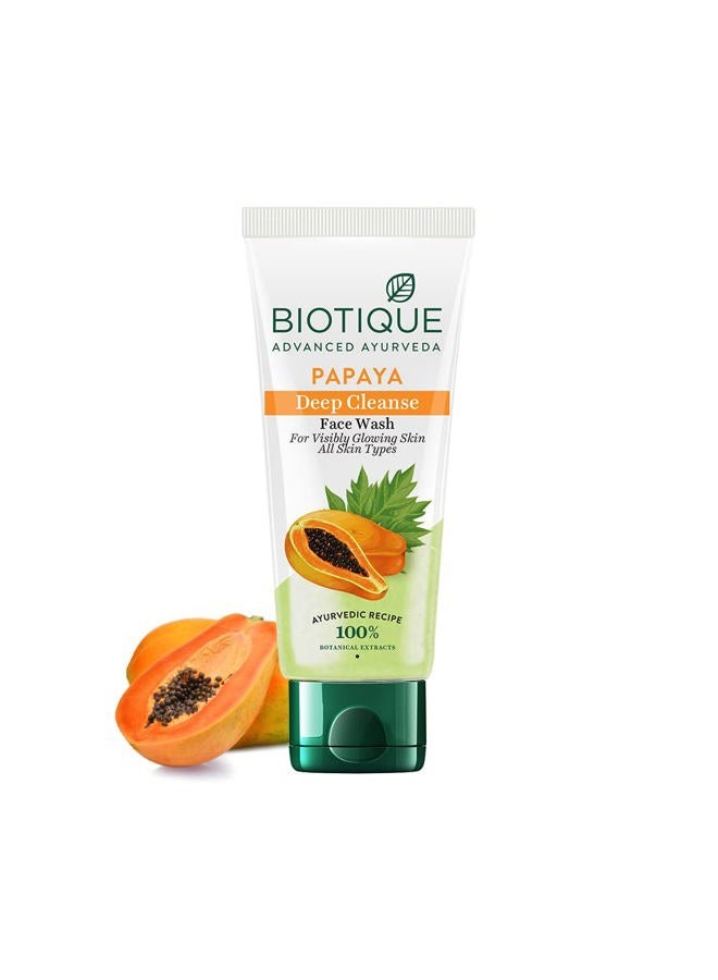 Biotique Bio Papaya Visibly Flawless Skin Face Wash For All Skin Types, 150ml, Multi, NEWRETFW040 - Image 1
