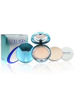 ENOUGH ENOUGH Collagen Hydro Moisture Two Way Cake Korean Makeup Setting Powder Foundation with Refill Full Coverage Pressed Powder for Face with SPF25 13 Bright beige 