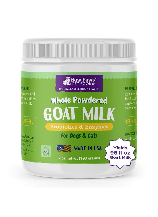 Raw Paws - Whole Powdered Goat Milk For Dogs And Cats, 7Oz  Goats Milk For Dogs Made In Usa  Natural Kitten & Puppy Milk Replacement Formula, Dry Pet Goat Milk Food Topper, Pet Nutritional Supplement - Image 1