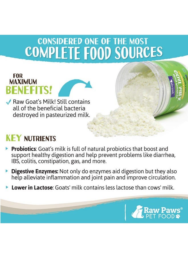 Raw Paws - Whole Powdered Goat Milk For Dogs And Cats, 7Oz  Goats Milk For Dogs Made In Usa  Natural Kitten & Puppy Milk Replacement Formula, Dry Pet Goat Milk Food Topper, Pet Nutritional Supplement - Image 1