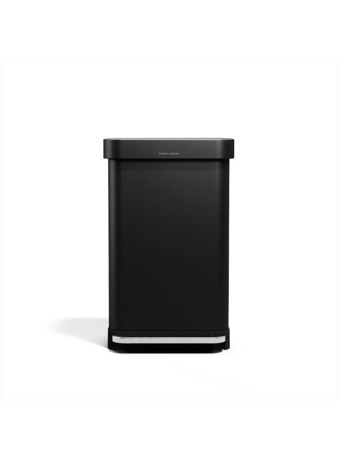 simplehuman Hands-Free Kitchen Step Trash can, 45 Liter, Matte Black - Image 1