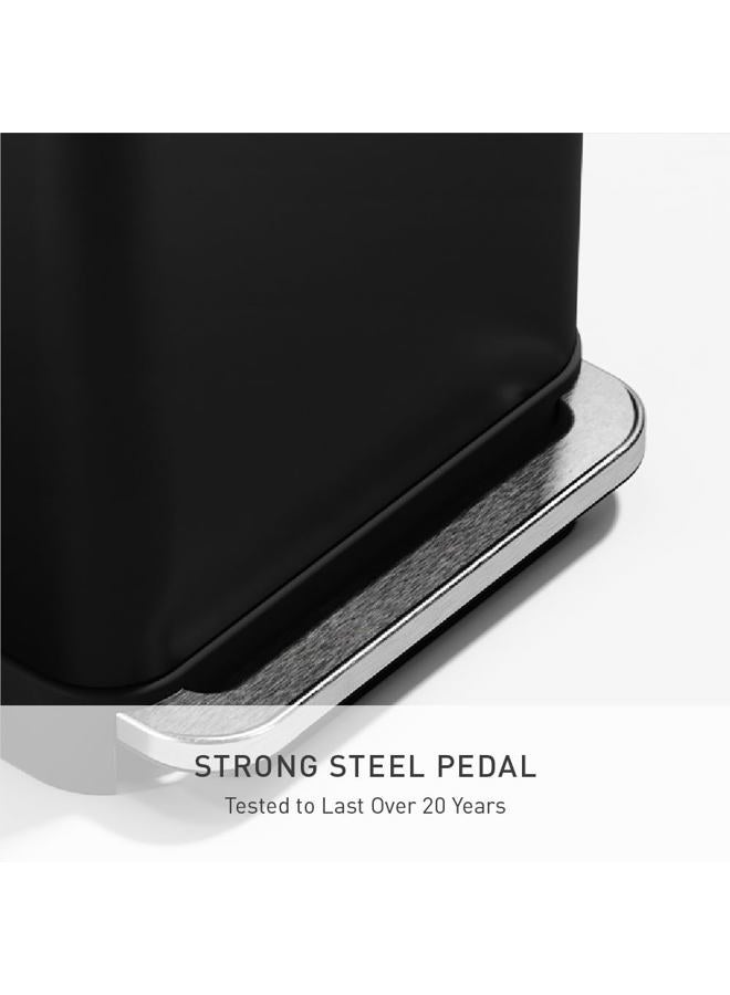 simplehuman Hands-Free Kitchen Step Trash can, 45 Liter, Matte Black - Image 3