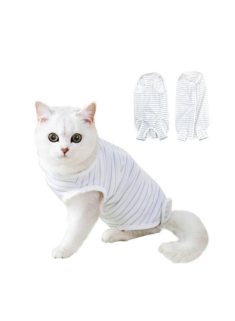Excefore Cat Recovery Suit, Cat Professional Surgery Recovery Suit, Cat Onesie for Cats After Surgery, Surgical Abdominal Wound Skin Diseases E-Collar Alternative Wear, Pajama Suit (Grey, Medium)  - Image 1