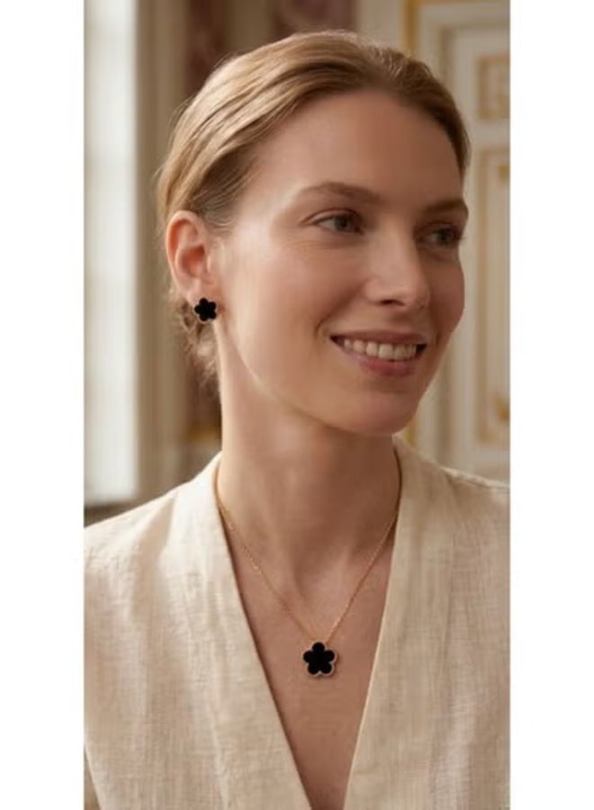 veya Women’s Luxury 6-Piece Black Clover Jewelry Set – Necklace, Bracelet, Ring, Earrings and Additional Accessory for an Elegant Look - Image 4