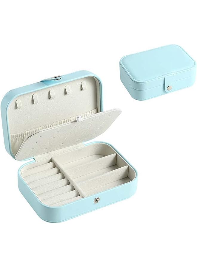 IAF Jewelry Box, PU Leather Small Jewelry Organizer for Women Girls, Double Layer Portable Mini Travel Case Display Storage Holder Boxes for Stud Earrings, Rings, Necklaces, Bracelets - Image 1
