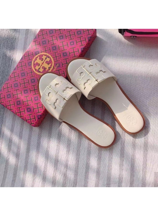 Burch Women's summer outerwear slippers, light luxury, versatile for commuting, classic logo, fashionable and exquisite - Image 1