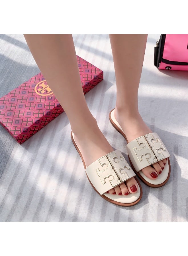 Burch Women's summer outerwear slippers, light luxury, versatile for commuting, classic logo, fashionable and exquisite - Image 3