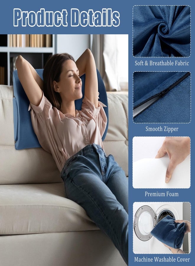ROYALAY Half Moon Bolster Knee Pillow for Legs, Knees, Lower Back and Head, Adjustable Semi Roll Round Lumbar Support Pillow for Bed Sleeping, Health Large Half Moon Pillow for Reduce Pressure,Blue - Image 4