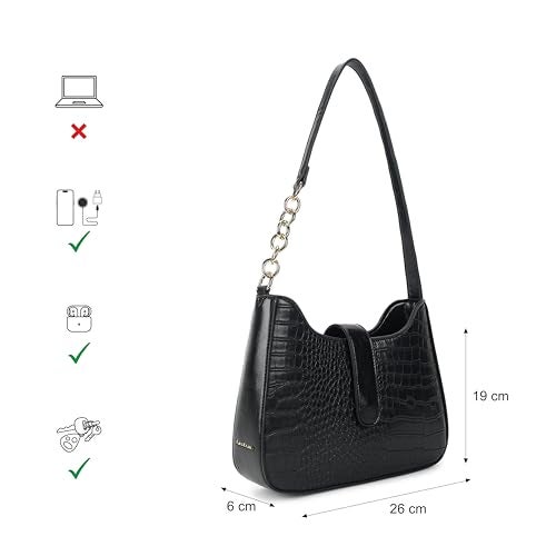 Fastrack Casual Shoulder Bag with Zipper and Magnetic Button for Girls, Medium Size with Internal Zipper, Made with High-Quality Faux Leather, Versatile and Durable Design - Image 4