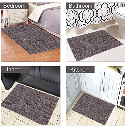 SASHAA WORLD Super Absorbent Non Slip BathMat | Bathmat for Living Room, Bathroom, Kitchen, Bedroom, Indoor & Outdoor | Charcoal Bathmat | 40 x 60 cm, Pack of 1 - Image 2