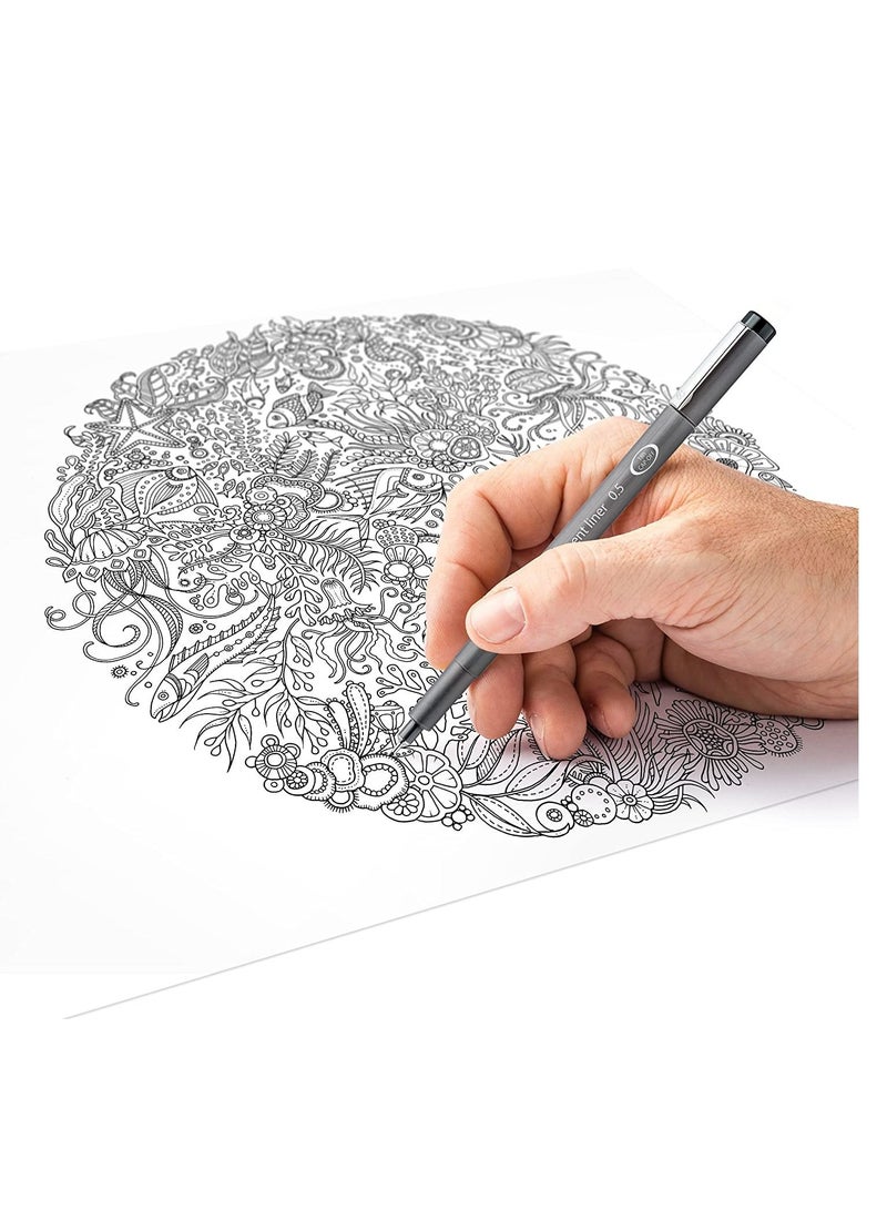 STAEDTLER 8-Piece Fineliner Pigment Liner Black Ink - Image 4