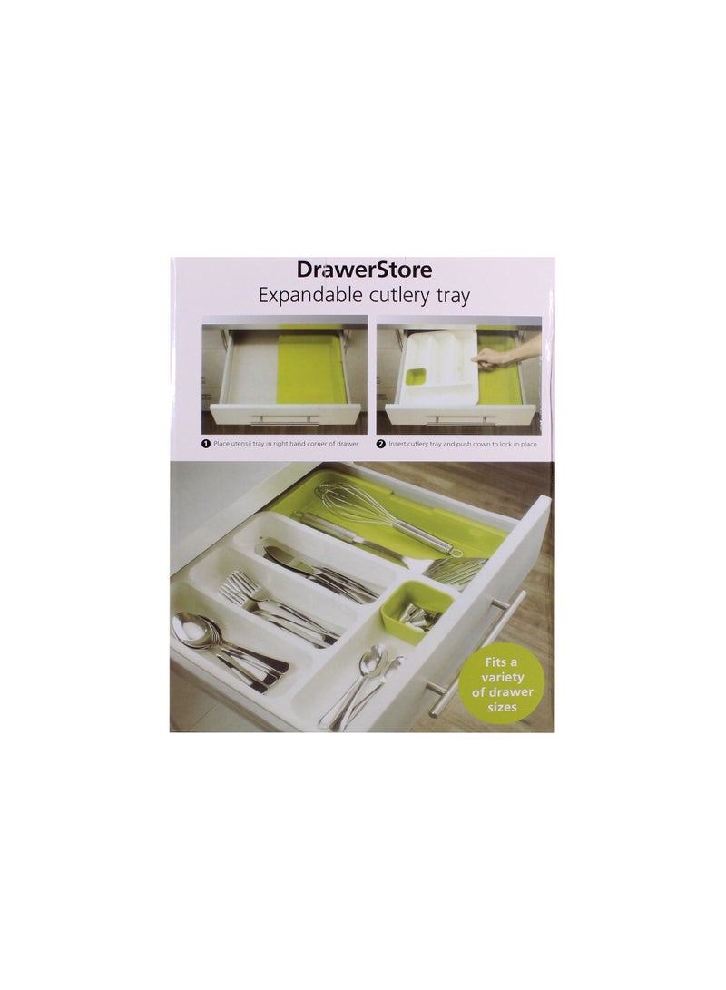 درج تخزين منظم أدراج المطبخ قابل للتعديل أبيض/أخضر - Image 2