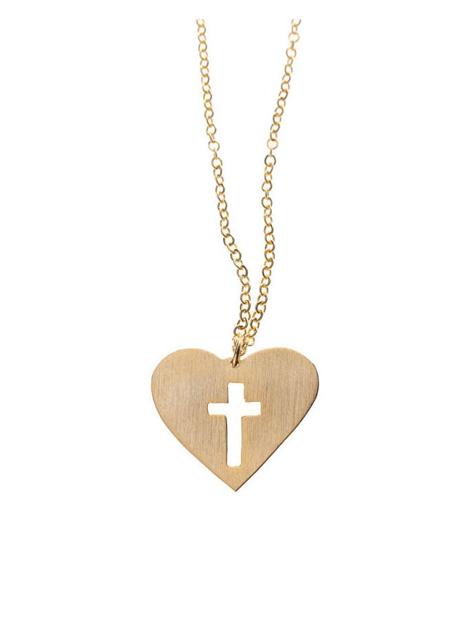 Trendella Heart Cross Necklace
