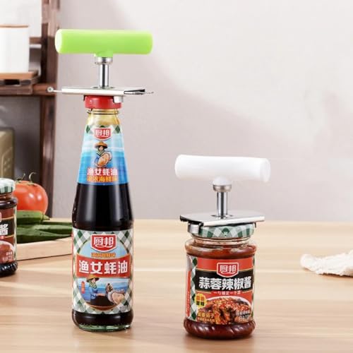 Digital Shoppy Adjustable Jar Opener, White, Stainless Steel and Plastic, Kitchen Accessories, Can and Bottle Opener with Labor-Saving Cap Screw - Image 2