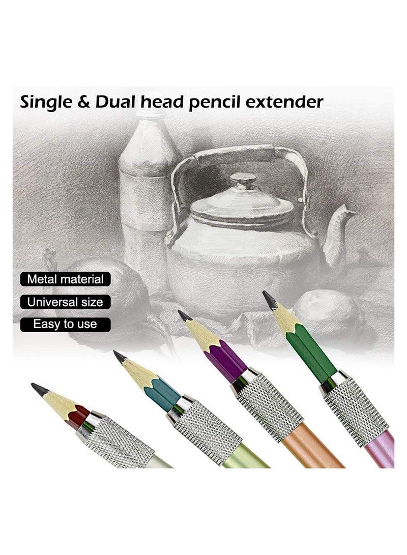 8 PCS Pencil Extenders - Dual Head Metal Handle Pen Holder Lengthener for Pencils, Ideal for School and Office Supplies, Art Writing Tool, Pencil Holder Extender. - Image 4