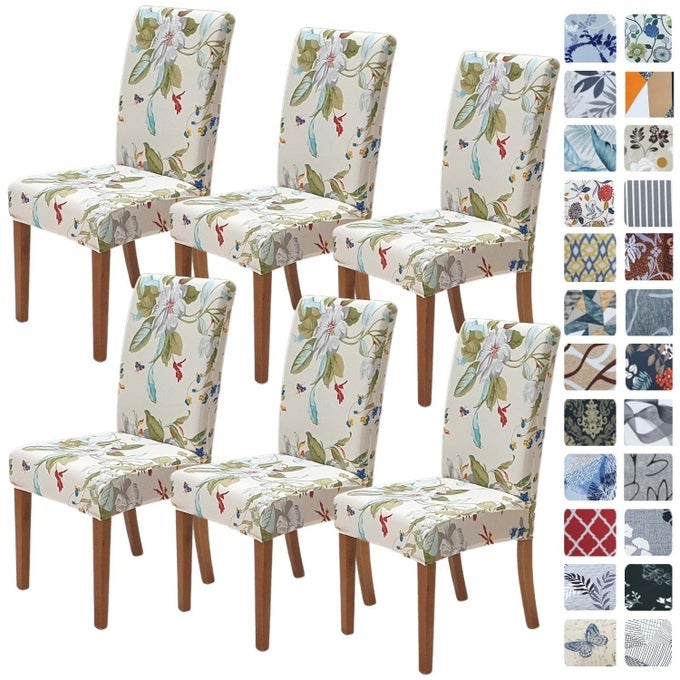 CHAIR COVERS FOR DINING ROOM 6 PACK STRETCH DINING CHAIR COVER WASHABLE SPANDEX KITCHEN PARSONS CHAIR SLIPCOVERS GREEN CHAIR COVERS FOR HOME OR PARTY SET OF 6 GREEN GARDEN