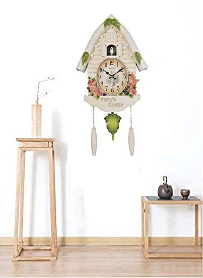 Three Secondz Plastic Cuckoo Wall Clock Living Bird Alarm Clock Bell Home 60 Cm X 15 Cm X 36 Cm - Fixed Door Does Not Open Or Close (White), Analog - Image 2