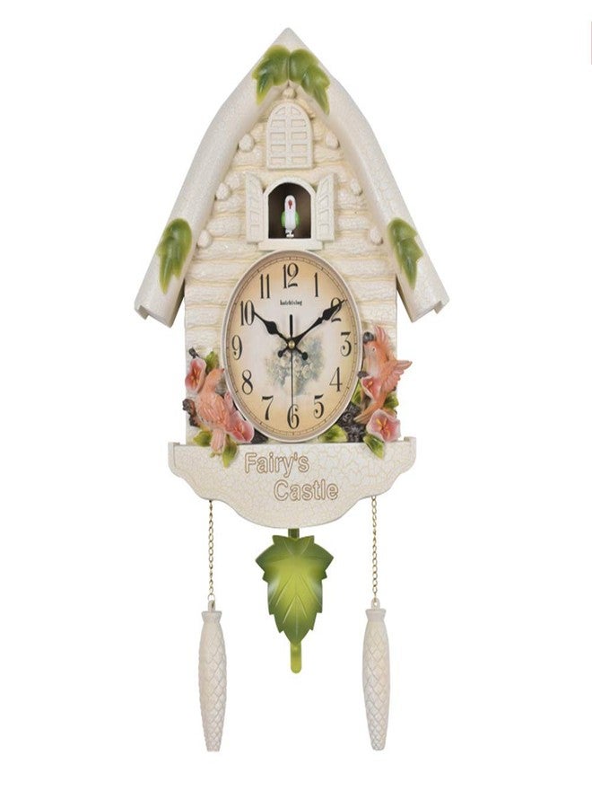 Three Secondz Plastic Cuckoo Wall Clock Living Bird Alarm Clock Bell Home 60 Cm X 15 Cm X 36 Cm - Fixed Door Does Not Open Or Close (White), Analog - Image 1