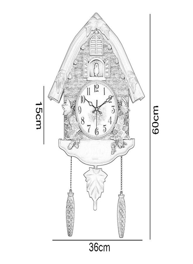 Three Secondz Plastic Cuckoo Wall Clock Living Bird Alarm Clock Bell Home 60 Cm X 15 Cm X 36 Cm - Fixed Door Does Not Open Or Close (White), Analog - Image 4