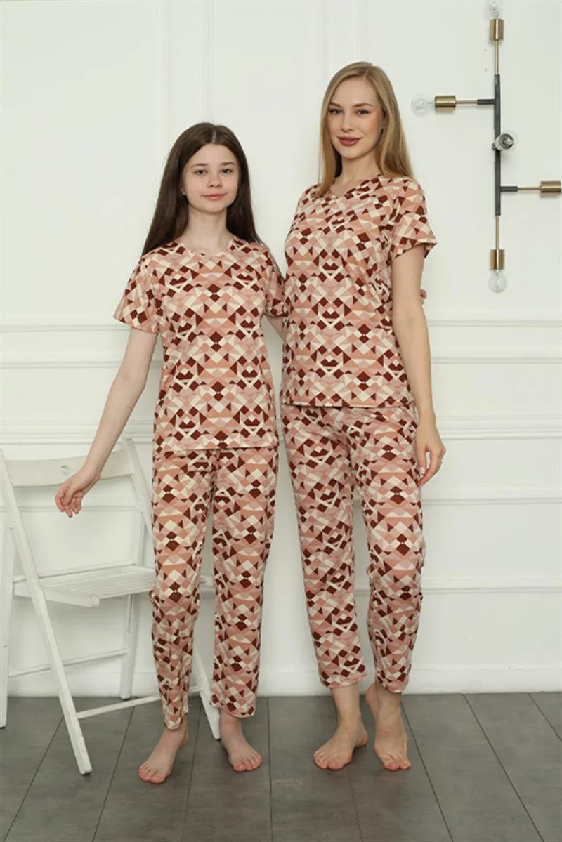 Akbeniz Mother Daughter Family Cotton Pajama Set Sold Separately. Prices are Different 50103