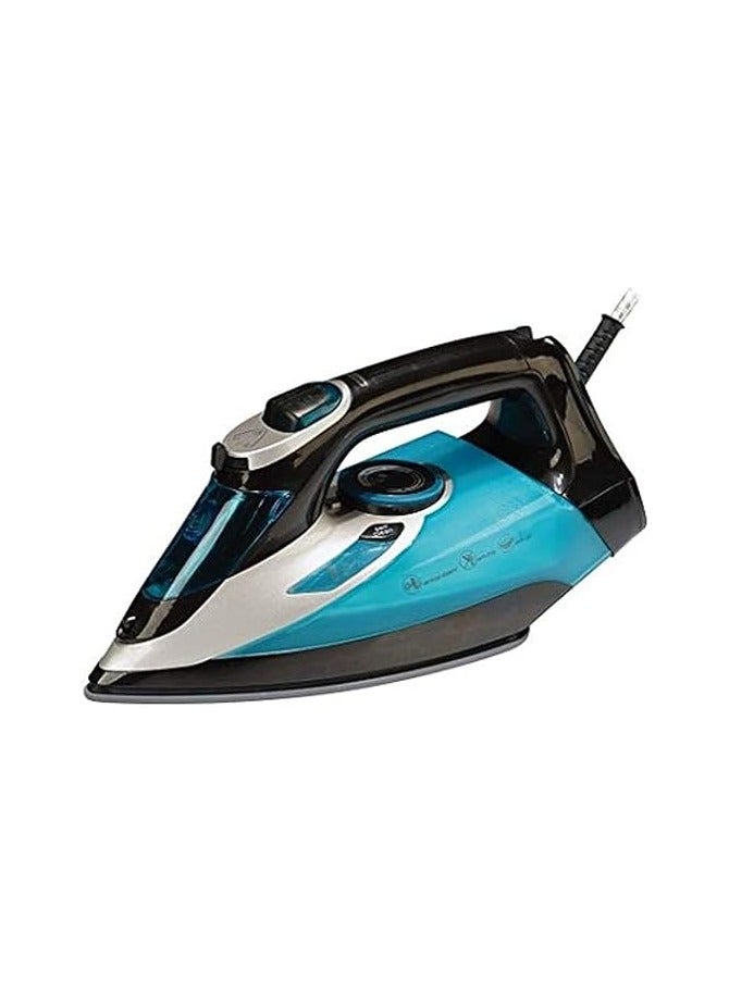 Mediatech Powerful Steam/Dry Iron , 2500 Watt, Ceramic-Coated Soleplate, 300 ml Water Tank , Powerful Steam Burst, Self-Cleaning , MT-C275, Blue