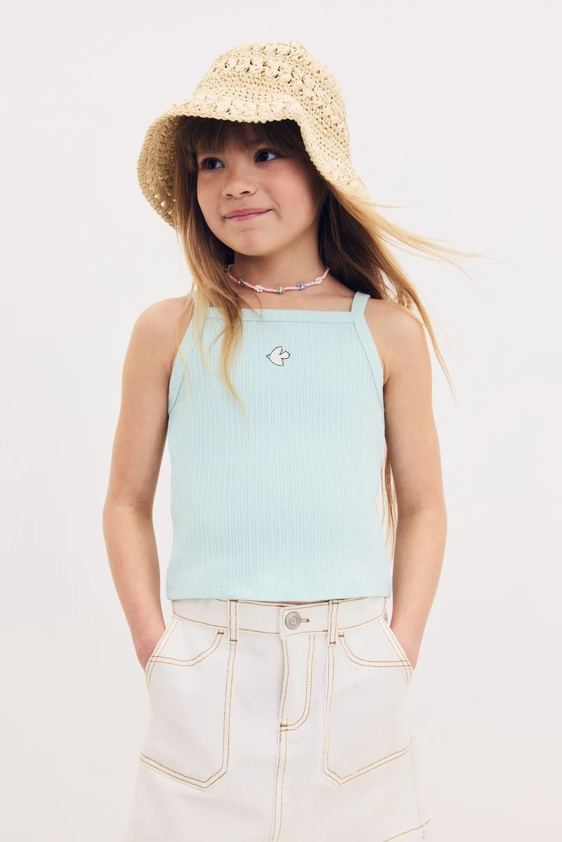 H&M Embroidery-detail strappy top