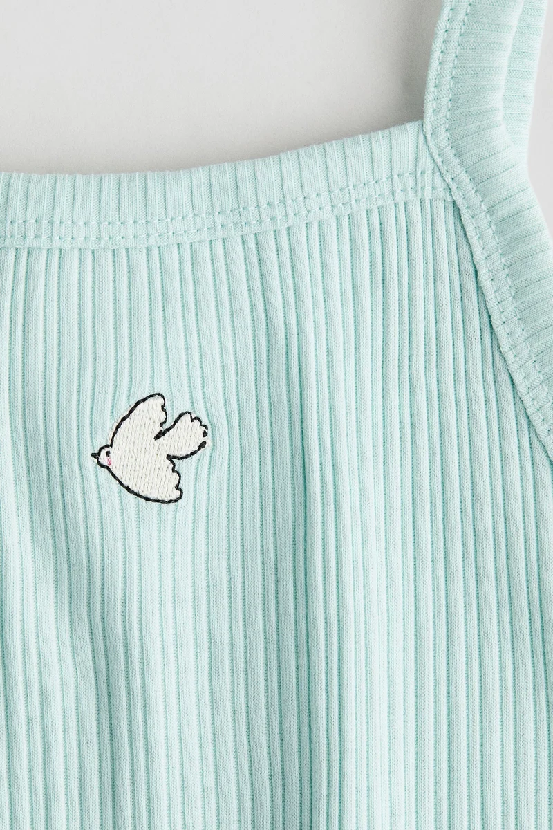 H&M Embroidery-detail strappy top