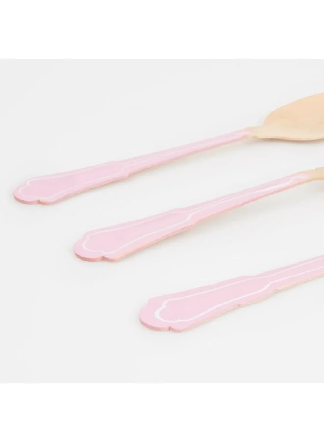 Meri Meri  Elegant Pink Wooden Cutlery Set  | Best Price UAE