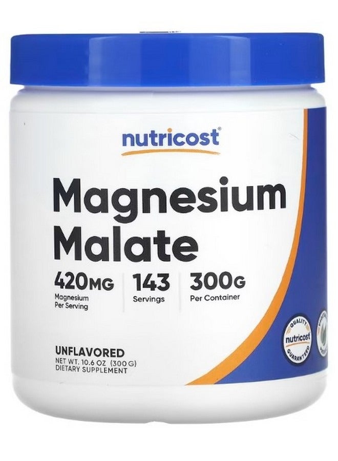 Nutricost Magnesium Malate Unflavored 10.6 Oz 300 G - Image 1