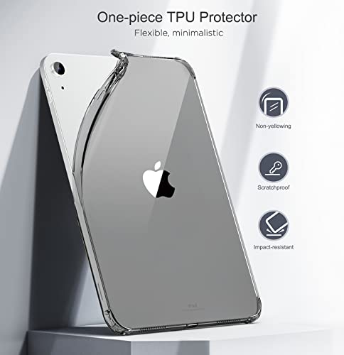 MoKo Clear Case for iPad (A16) 11th Generation 2025 11-inch/10th Generation 2022 10.9 inch, Lightweight Soft TPU, Anti-Scratch Ultra Clear Tablet Cover, Shockproof Impact Resistant, Black - Image 3