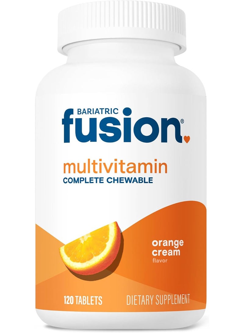 Bariatric Fusion Orange Cream Flavored Complete Chewable Bariatric Multivitamin with Iron for Bariatric Surgery Patients Including Gastric Bypass and Sleeve Gastrectomy - 120 Tablets - Image 1