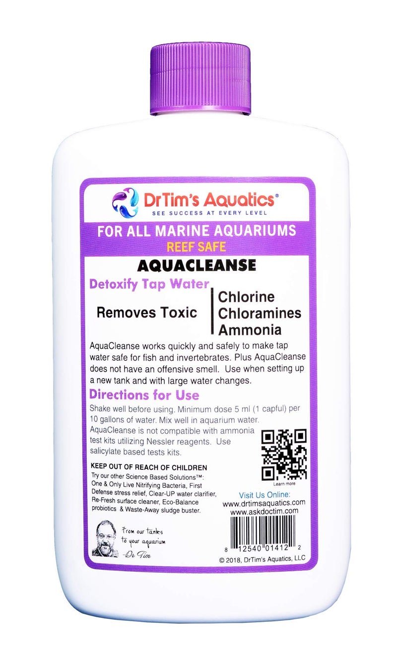 DrTim's Aquatics DrTimâ€™s Aquatics AquaCleanse for Reef Aquariums â€“ 8 oz â€“ Tap Water Detoxifier, Dechlorinator & Ammonia Reducer for New and Cycled Fish Tanks - Image 2