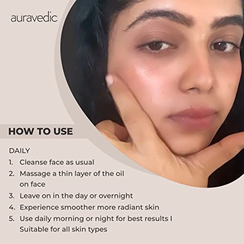 Auravedic Kumkumadi tailam for face Kumkumadi face oil for glowing skin 30 ml pack of 2 Kumkumadi oil face serum oil Dark spot corrector glow serum oil for women men - Image 4