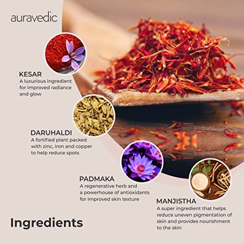 Auravedic Kumkumadi tailam for face Kumkumadi face oil for glowing skin 30 ml pack of 2 Kumkumadi oil face serum oil Dark spot corrector glow serum oil for women men - Image 3