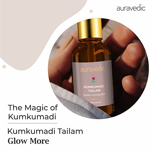 Auravedic Kumkumadi tailam for face Kumkumadi face oil for glowing skin 30 ml pack of 2 Kumkumadi oil face serum oil Dark spot corrector glow serum oil for women men - Image 5