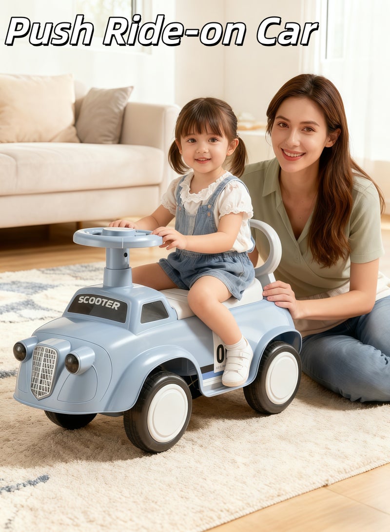 XiuWoo Push Ride-on Car - A licensed ride-on car can be used as a pushchair or walk-behind，Baby Balance Bike Toys for 12-36 Months Kids Toy Boy and Girls Gifts Toddler Baby Ride on Car No Pedal with Music Steering, Horn & Under Seat Storage（Blue） - Image 1