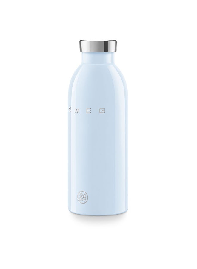سميج زجاجة مياه SMEG x 24Bottles سعة 500 مل، زجاجة مياه ستانلس ستيل قابلة لإعادة الاستخدام، زجاجة شرب من ستانلس ستيل 18/8، زمزمية مياه رياضية خفيفة بغطاء محكم مانع للتسرب، زجاجة مياه بدون BPA للجيم والرياضة والشغل والمكتب والجامعة والسفر والاستخدام اليومي - Image 2