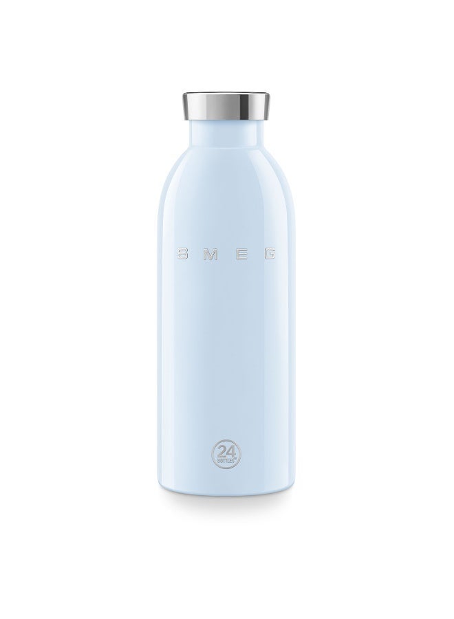 سميج زجاجة مياه SMEG x 24Bottles سعة 500 مل، زجاجة مياه ستانلس ستيل قابلة لإعادة الاستخدام، زجاجة شرب من ستانلس ستيل 18/8، زمزمية مياه رياضية خفيفة بغطاء محكم مانع للتسرب، زجاجة مياه بدون BPA للجيم والرياضة والشغل والمكتب والجامعة والسفر والاستخدام اليومي - Image 1