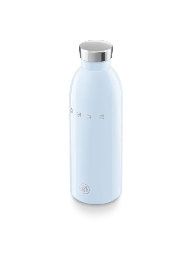 سميج زجاجة مياه SMEG x 24Bottles سعة 500 مل، زجاجة مياه ستانلس ستيل قابلة لإعادة الاستخدام، زجاجة شرب من ستانلس ستيل 18/8، زمزمية مياه رياضية خفيفة بغطاء محكم مانع للتسرب، زجاجة مياه بدون BPA للجيم والرياضة والشغل والمكتب والجامعة والسفر والاستخدام اليومي - Image 5