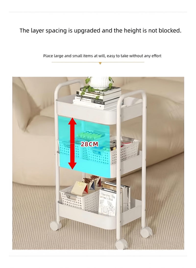 I LOVE KIDS 3 Tier All-Steel Cart,Rolling Cart,Baby Organizer for Storage Baby Products,Home Storage Rack,Kitchen Storage,Bathroom Racks - Image 5