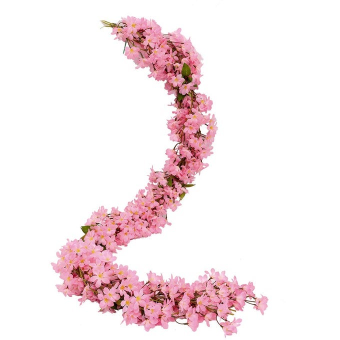 2 X 57 FT ARTIFICIAL SAKURA CHERRY BLOSSOM HANGING FLOWERS VINE FAKE SAKURA GARLAND FAKE ORIENTAL GARLAND GARLAND HOME GARDEN WEDDING PARTY DECOR PINK