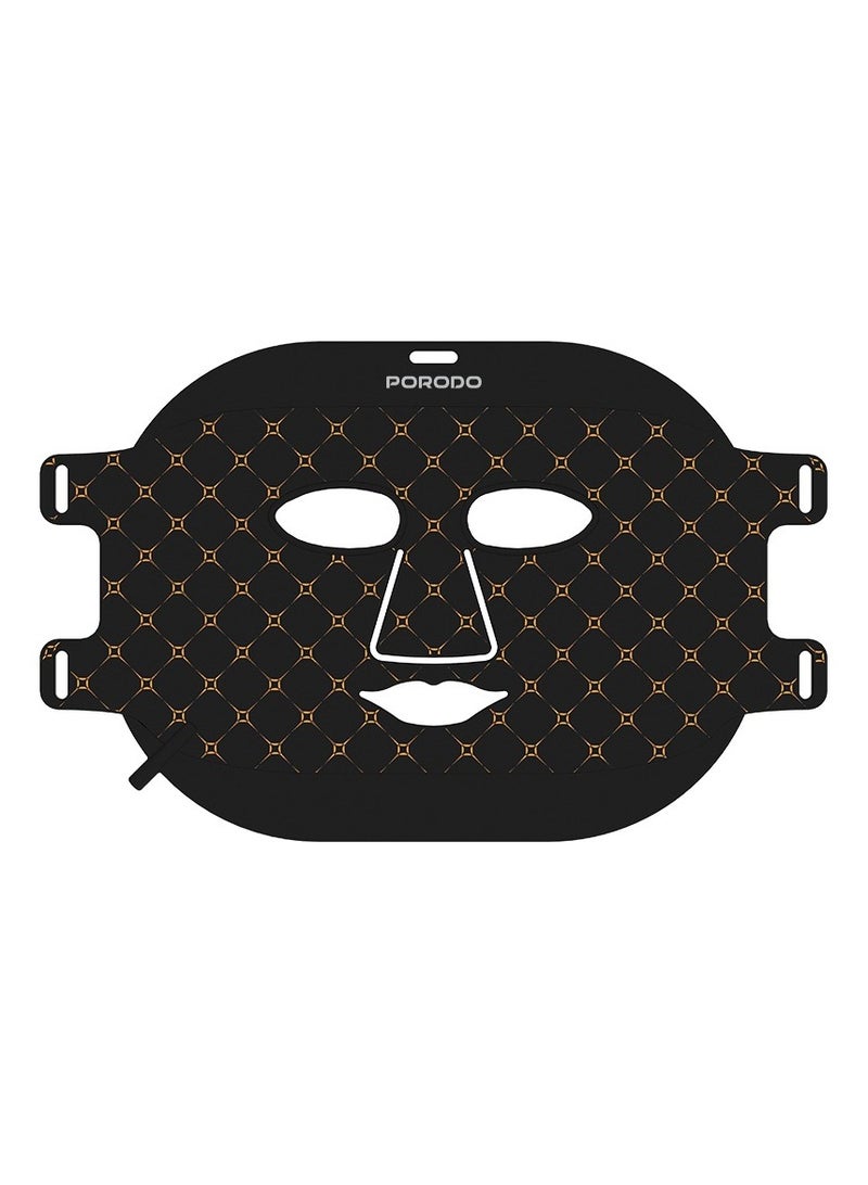 porodo Lifestyle Red Light Therapy Face Mask with 7 Colors Light Therapy / Portable Battery Connection / Cell Growth / Acne Repair / Grease Reduction / Collagen Boost / Metabolism Boost / Rough Improvement / Skin Brightening - Black - Image 2
