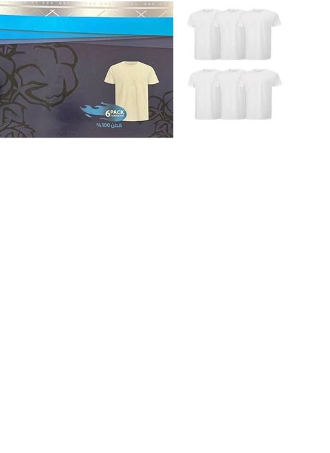Round half sleeve T-shirt, 100% cotton, Egyptian made (6 pieces).