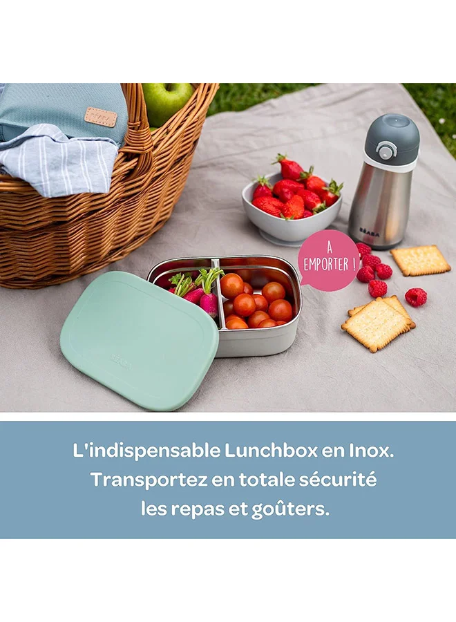 BEABA Stainless Steel Lunch Box Velvet Grey /Dusty Rose
