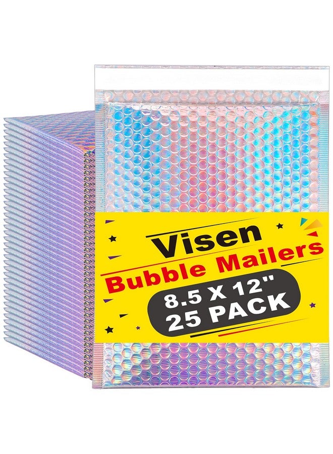 Visen Holographic Bubble Mailers 8.5X12 Inch25 Pcs Metallic Bubble Mailerspoly Padded Envelopesself Seal Waterproof Shipping Bagsglamour Bubble Envelopes For Mailing Packaging Small Business - Image 1