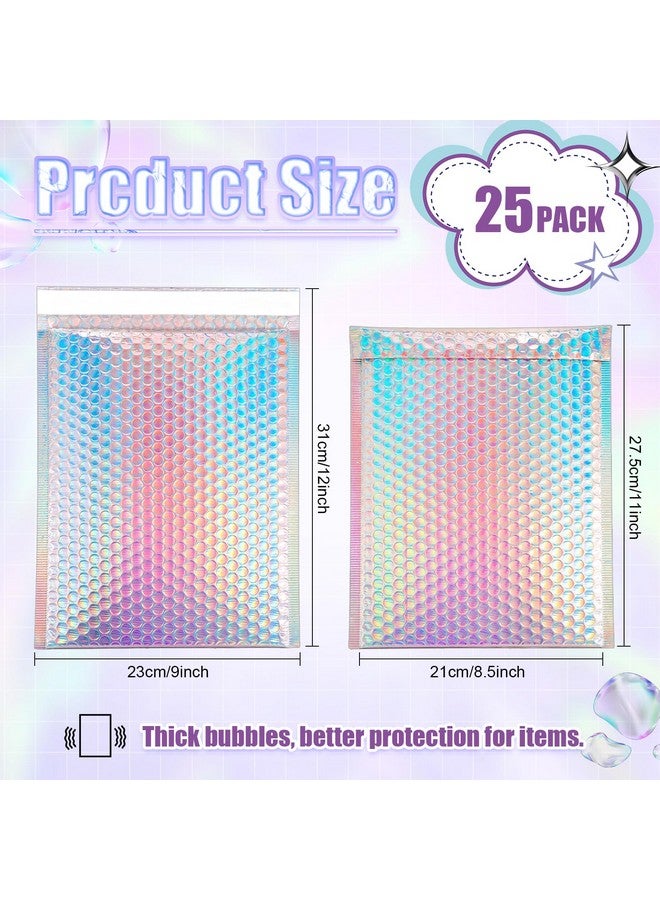 Visen Holographic Bubble Mailers 8.5X12 Inch25 Pcs Metallic Bubble Mailerspoly Padded Envelopesself Seal Waterproof Shipping Bagsglamour Bubble Envelopes For Mailing Packaging Small Business - Image 2