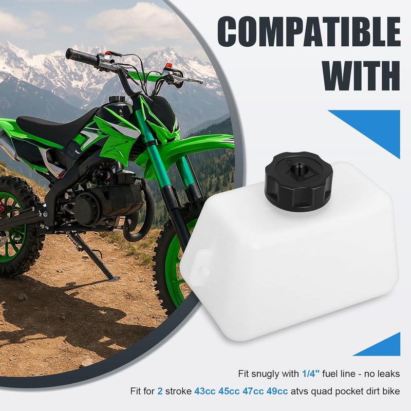 Podoy Mini Bike Gas Tank For Quad Dirt Pocket Atv Scooter 2 Stroke 43cc 45cc 47cc 49cc Fit 1/4 Fuel Line - Image 5